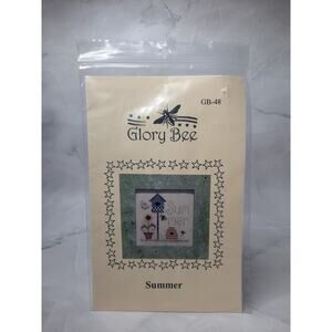 Vintage Glory Bee Cross Stitch Pattern Summer Birdhouse Bee Hive Flower
